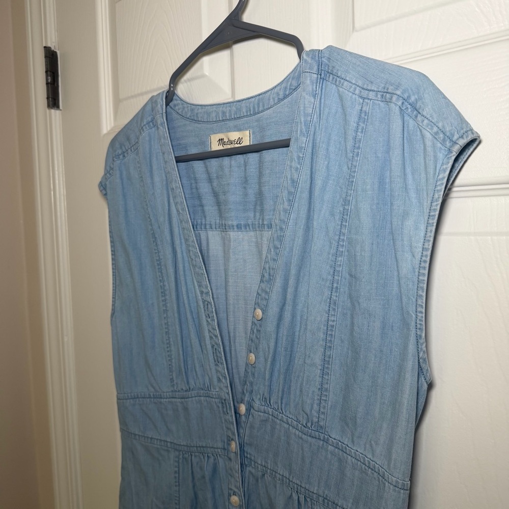 Madewell Denim Cap Sleeve Mini Dress - Picture 3 of 6